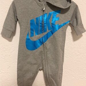 Nike Kids Gray One Piece with Blue Logo